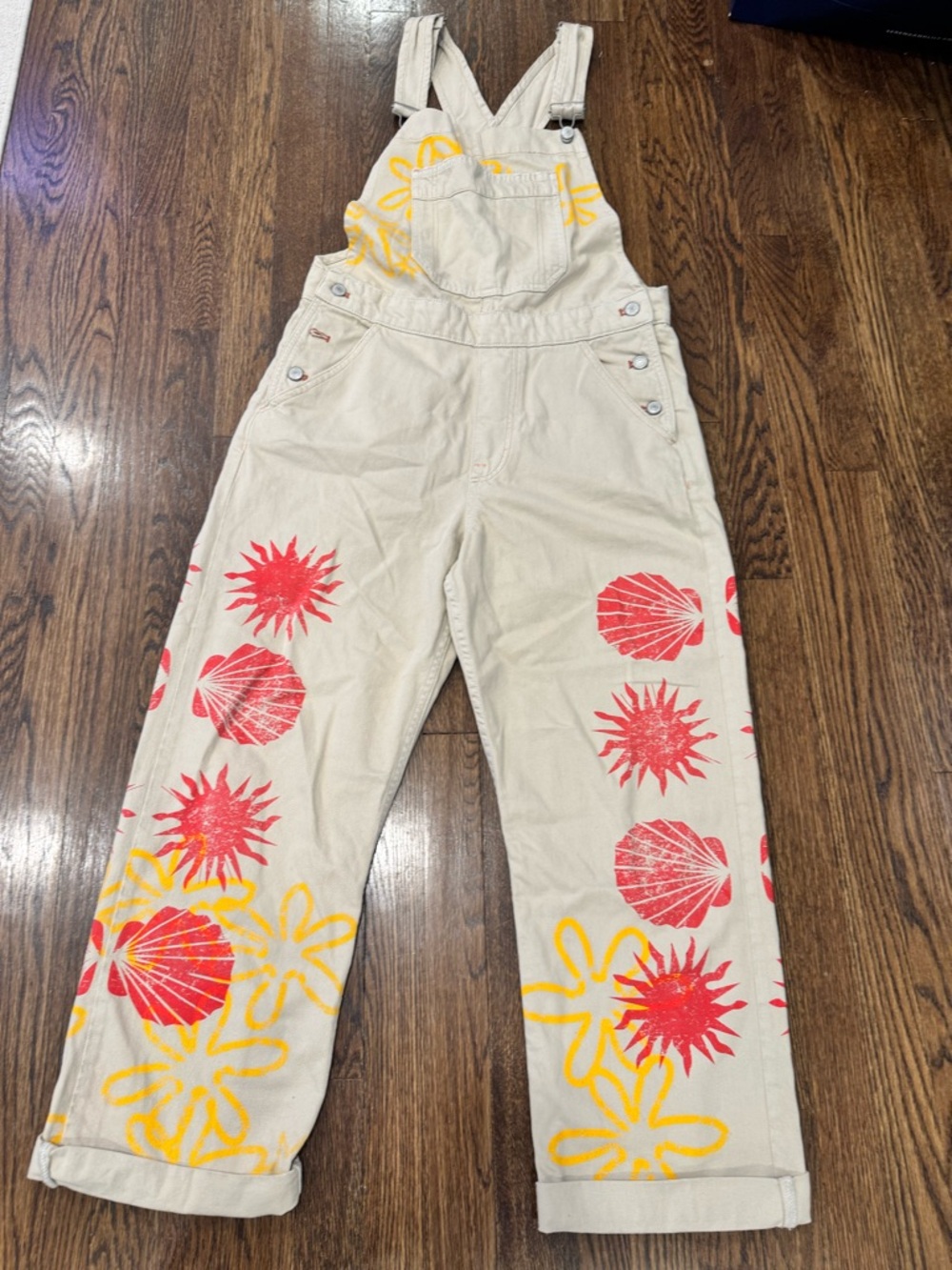 Free People We The Free Ziggy Printed Overalls Size Medium